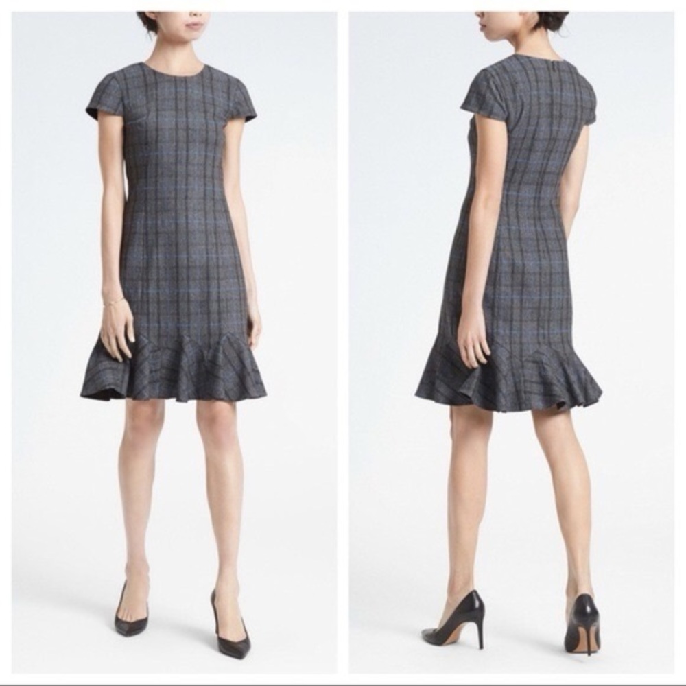 Banana Republic plaid work dress nwot